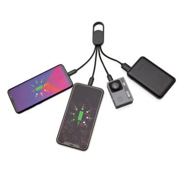 Logotrade advertising product image of: 4-in-1 cable with carabiner clip